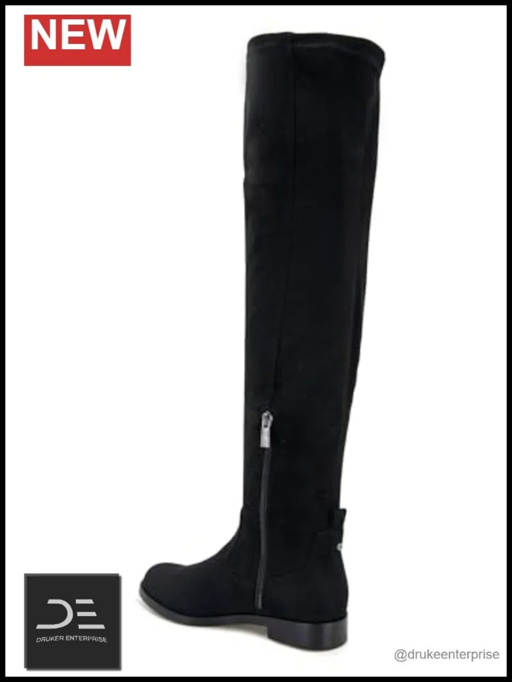 Women's Over the Knee Boots Pull-On Round Toe Block Heel Stretch Fabric